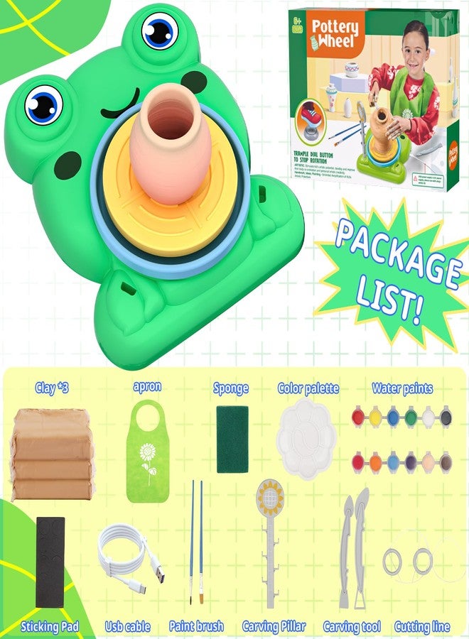 Aujazyble Pottery Wheel for Kids - Complete Pottery Painting Kit Arts and Crafts for Kids Ages 8-12 with 3 Pack Air Dry Clay Art Supplies Toys for Girls Boy Birthday Gift for 6 7 8 9 10 11 12+ - Image 2